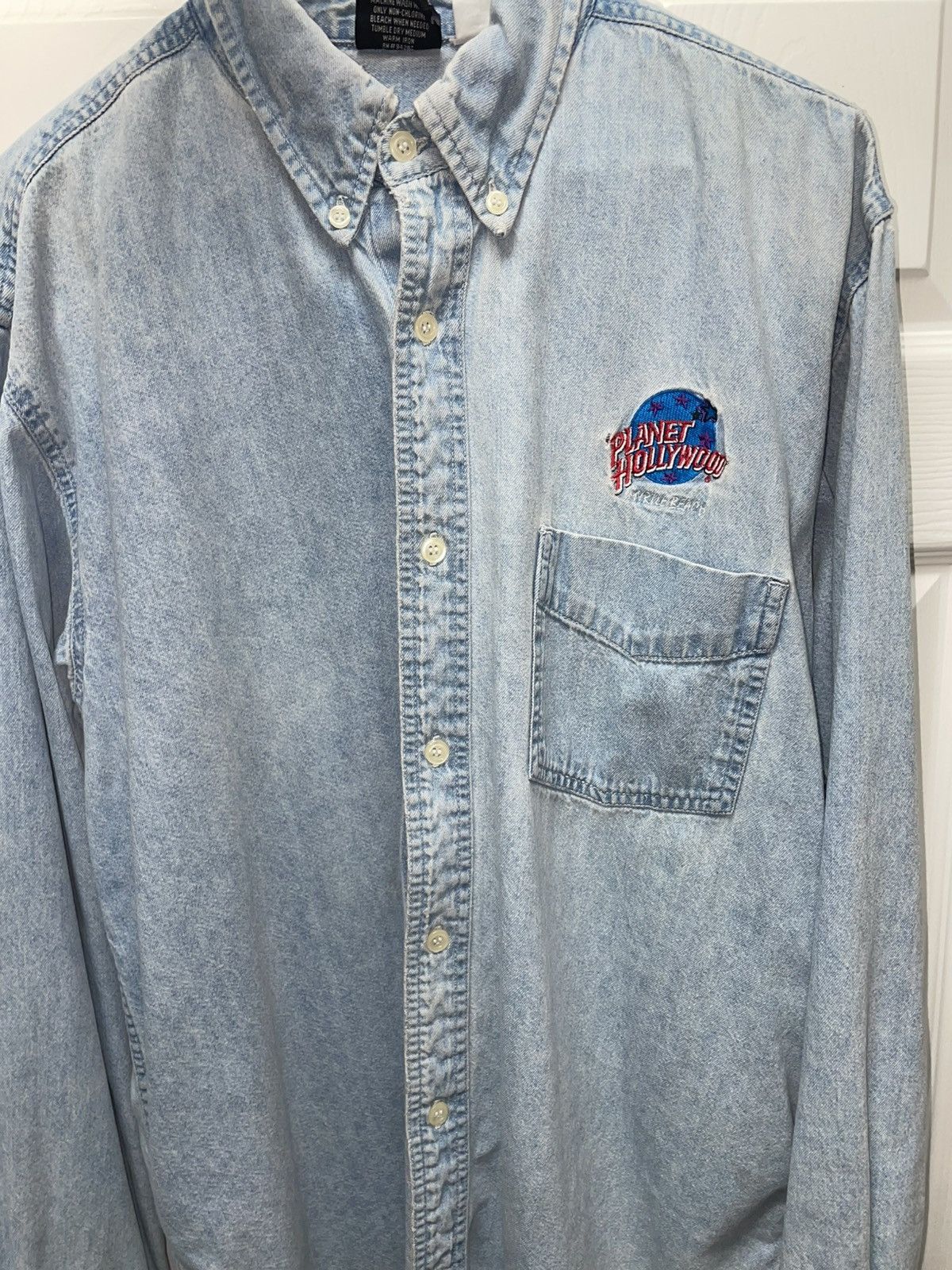 Vintage 1991 Denim Button Down Planet Hollywood Size US L / EU 52-54 / 3 - 18 Thumbnail