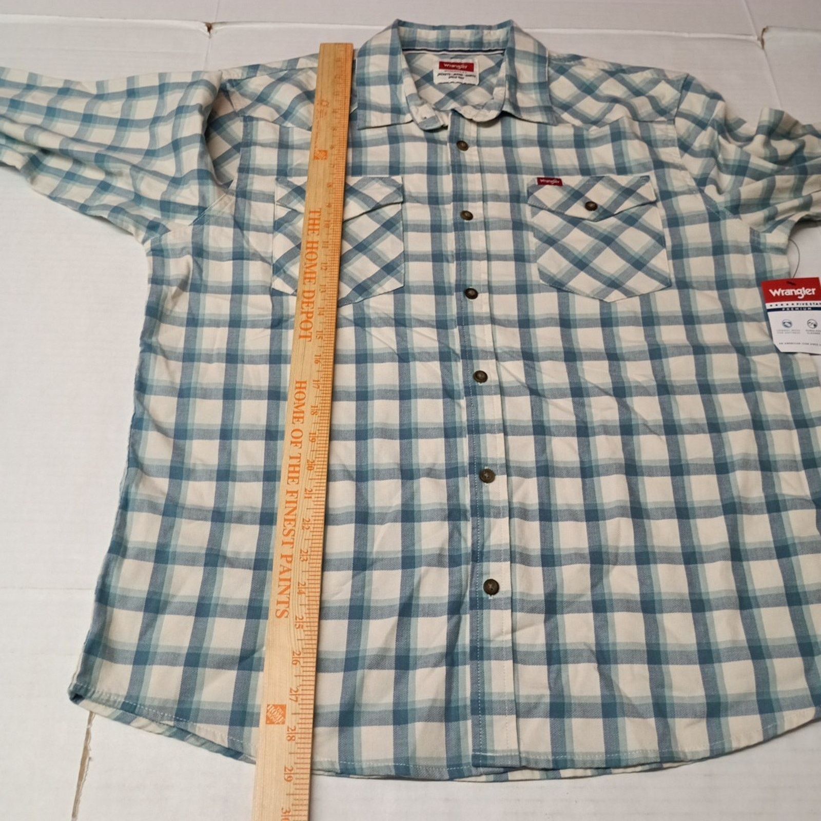 Wrangler Wrangler Cowboy Wash Twill Shirt Men's L Nile Blue Checkered Size US L / EU 52-54 / 3 - 6 Thumbnail