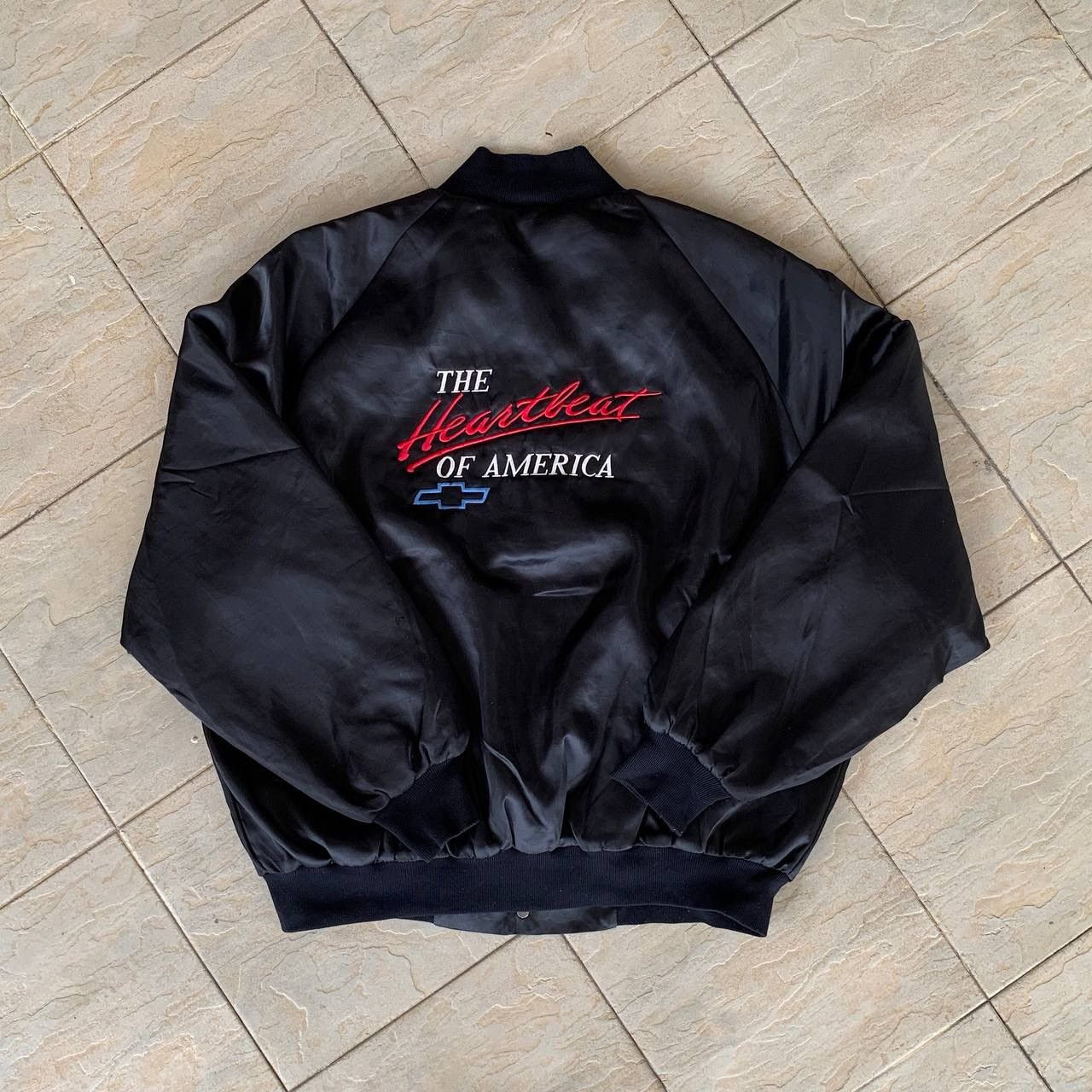 Chevrolet Vintage 90s MADE IN USA CHEVROLET Backhit Varsity Jacket Size US XXL / EU 58 / 5 - 2 Thumbnail