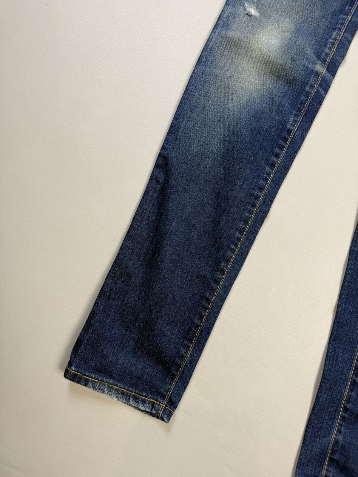 Dsquared2 Dsquared Distressed Denim Low Rise Skinny Biker Jeans Pants Size 25" / US 0 / IT 36 - 8 Thumbnail