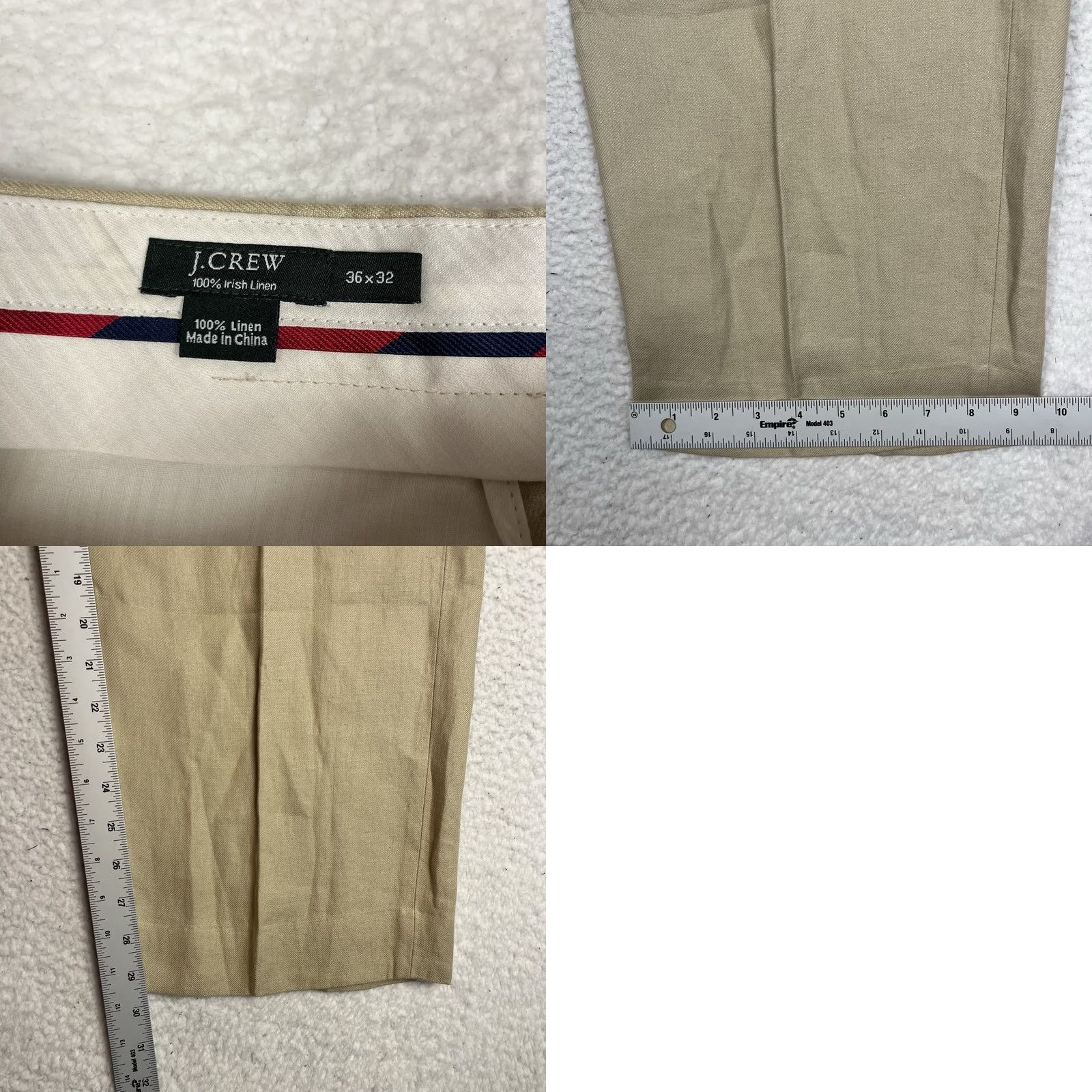 J.Crew J. Crew Suit 2 Piece Beige Tan Irish Linen 42R 36x30 Mens Size 42R - 9 Thumbnail