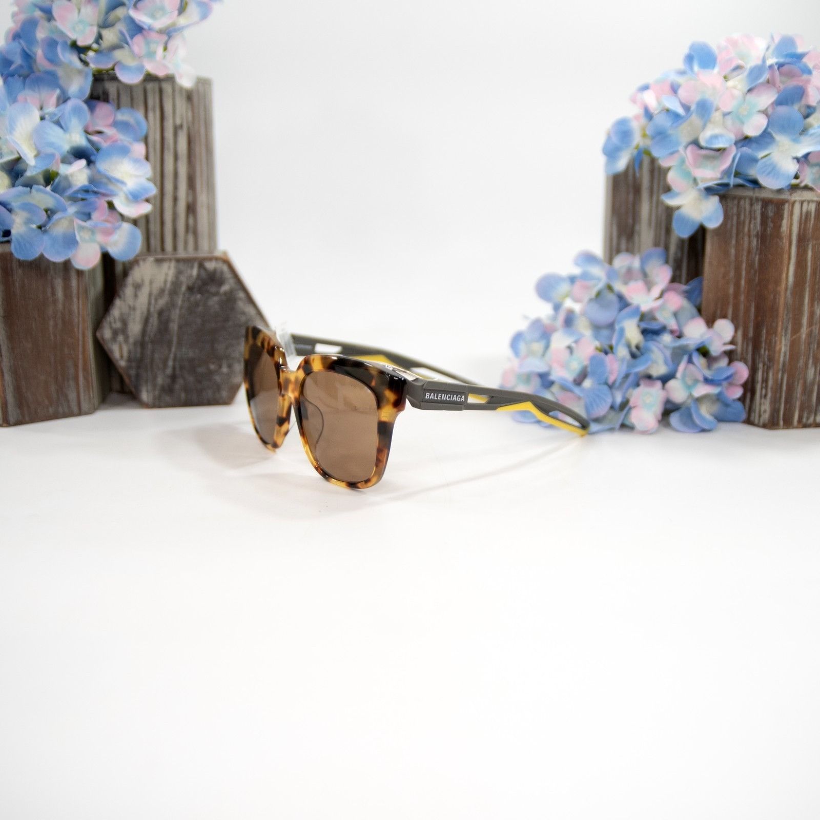 Balenciaga Balenciaga BB00255SA Havana Brown Tortoise Logo Acrylic Sung Size ONE SIZE - 2 Thumbnail