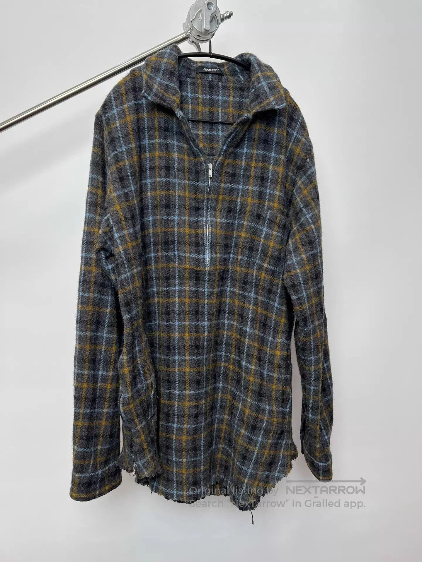 Undercover Multi Plaid Long Sleeve Zip Collar Shirt. Size US L / EU 52-54 / 3 - 2 Thumbnail