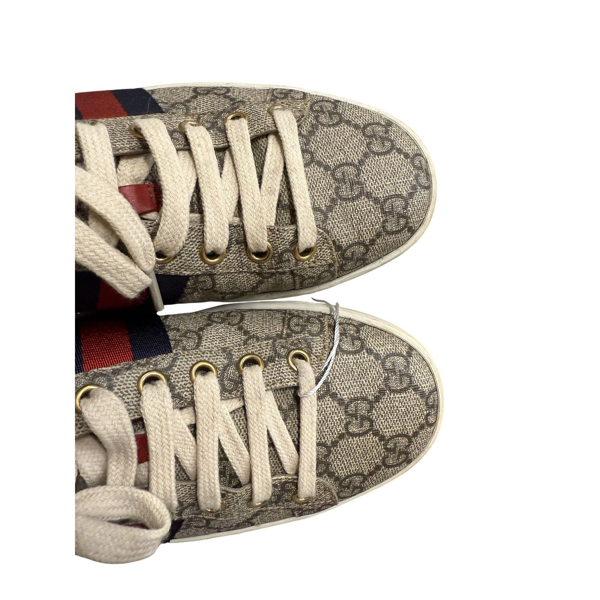 Gucci Gucci Womens GG Supreme Canvas Ace Sneakers Size 37.5 Red & Size US 7.5 / IT 37.5 - 15 Thumbnail