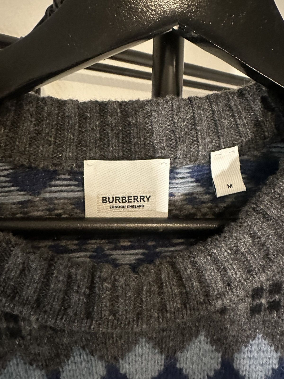 Burberry Burberry Fair Isle Wool Cashmere Logo Sweater M Size US M / EU 48-50 / 2 - 6 Thumbnail