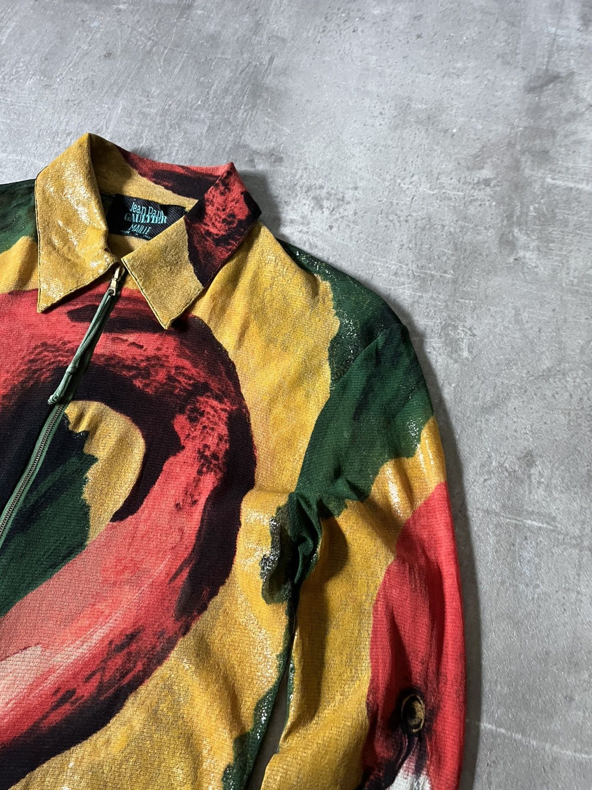Jean Paul Gaultier Vintage Jean Paul Gaultier S/S 96 Flamingo zip mesh jacket Size US S / EU 44-46 / 1 - 4 Thumbnail