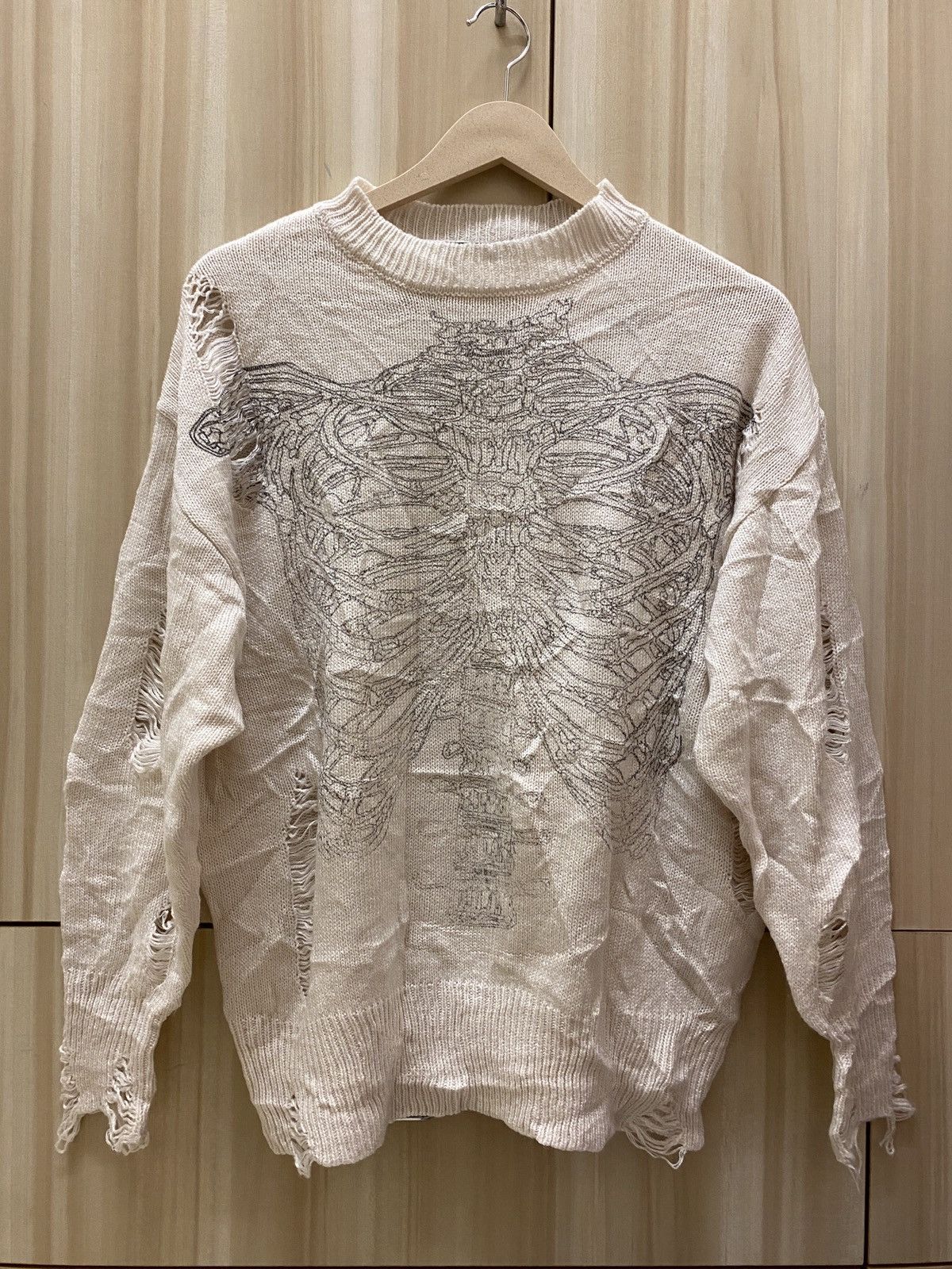 Japanese Brand Dirally Distressed Knit Upper Body Bones Sweater Size M / US 6-8 / IT 42-44 - 5 Thumbnail