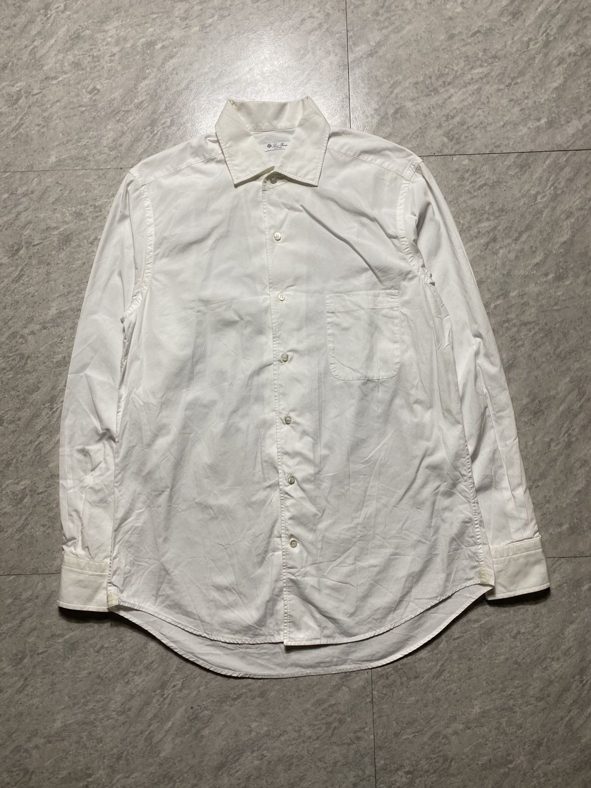 Loro Piana LORO PIANA ANDRE COTTON SHIRT OPTICAL WHITE Size US S / EU 44-46 / 1 - 3 Thumbnail