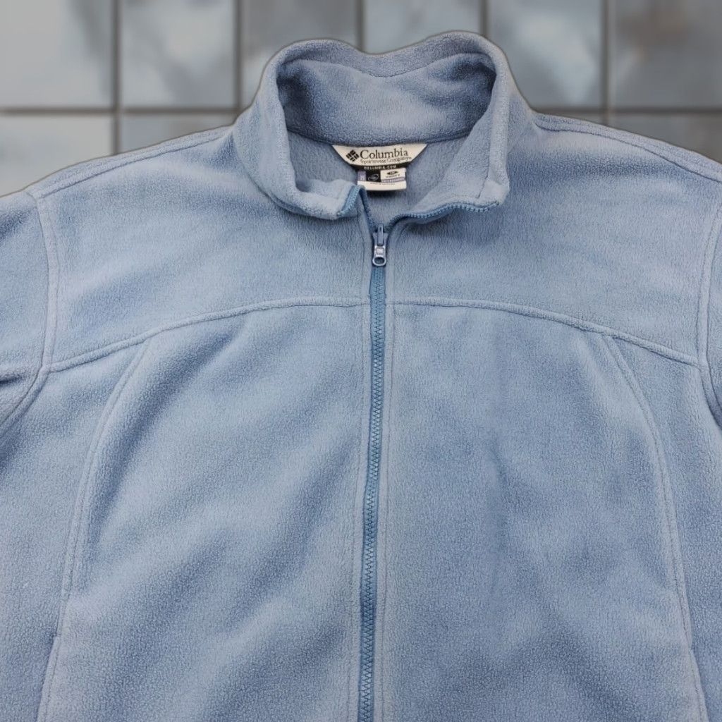 Vintage Columbia Core Jacket Womens 1X Plus Fleece Full Zip Long Sleeve Light Blue Size XL / US 12-14 / IT 48-50 - 1 Thumbnail