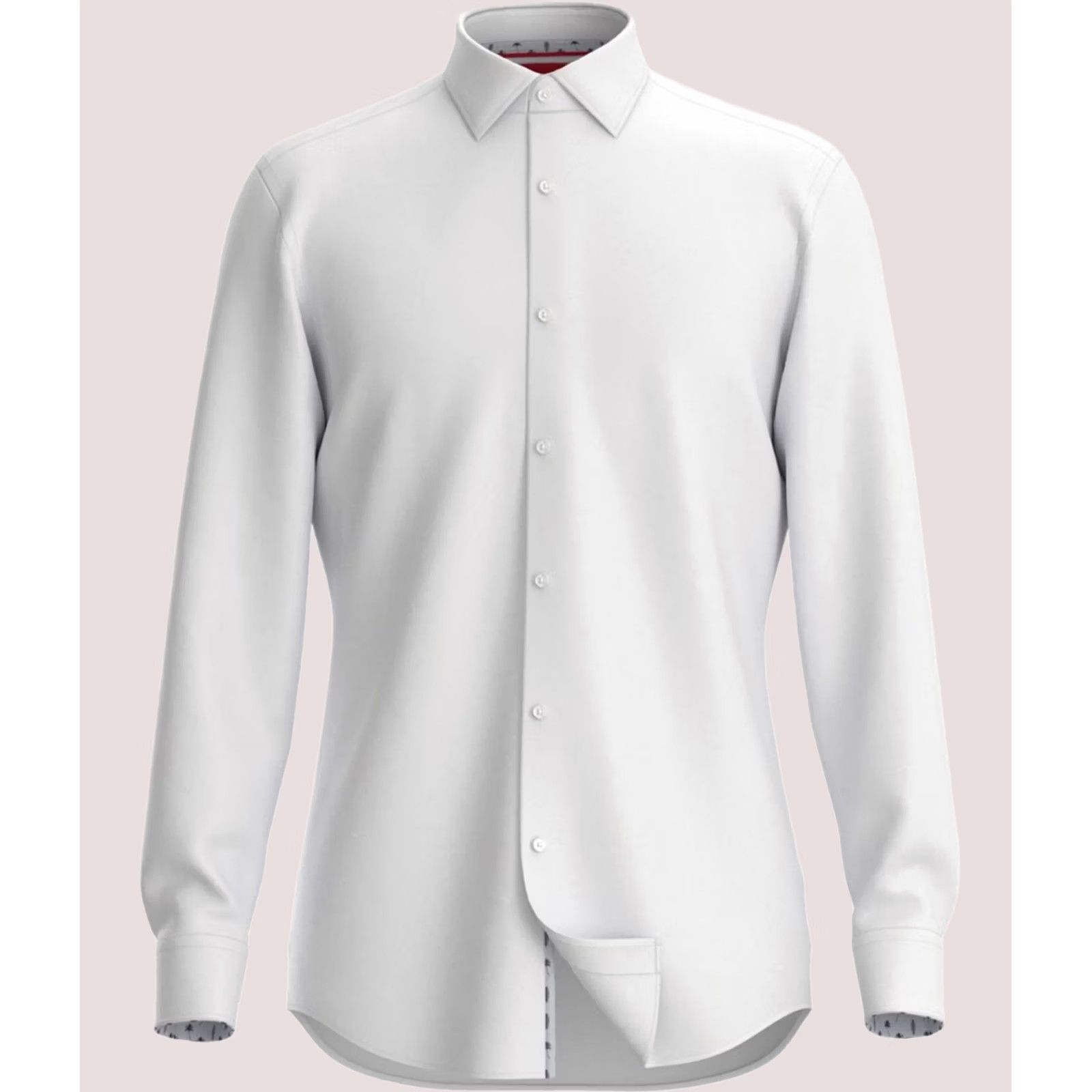 Hugo Boss Hugo Boss Mens Slim Fit Button Up Shirt white 16.5 Neck Size US XL / EU 56 / 4 - 1 Thumbnail