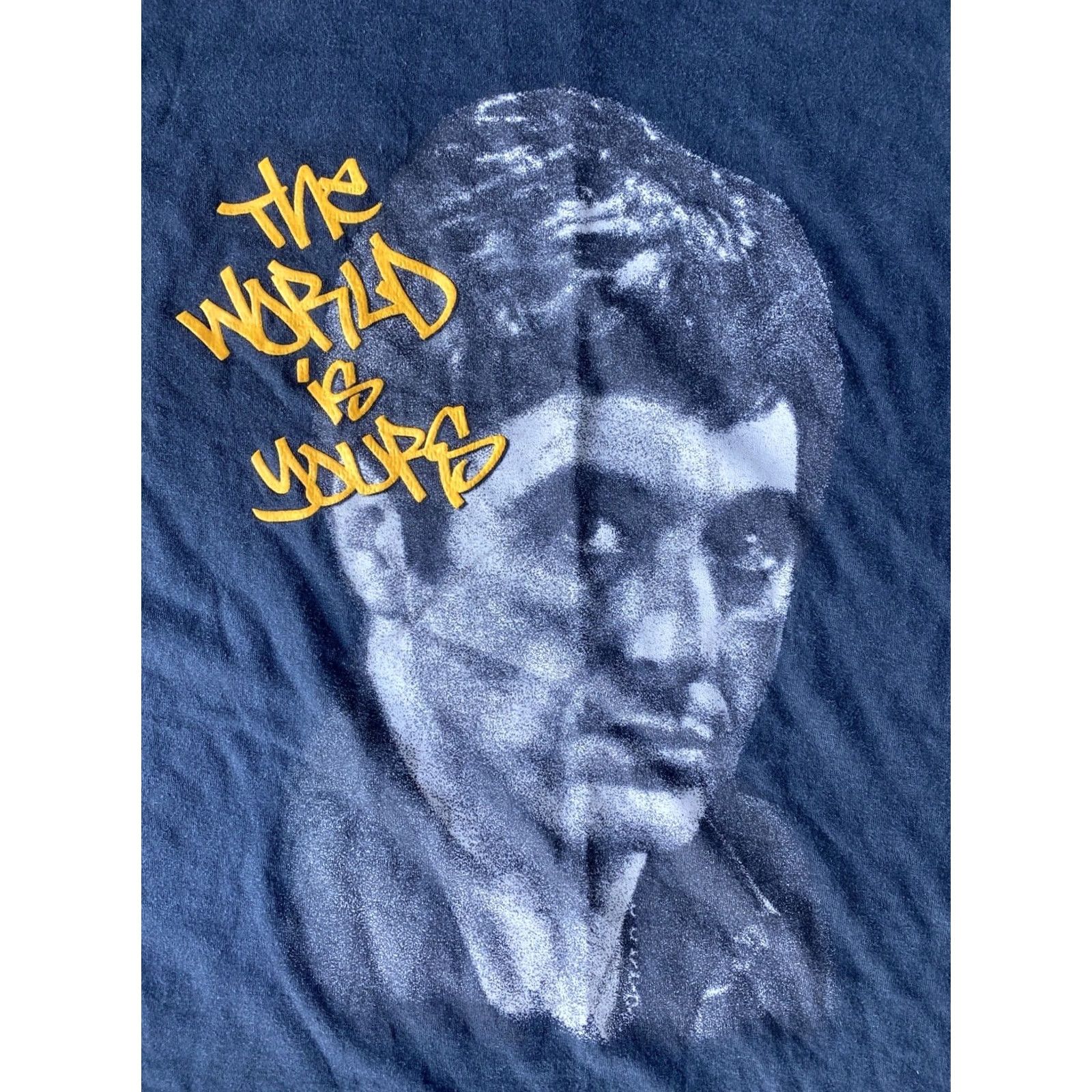 Vintage VINTAGE Scarface The World Is Yours Tony Montana Big Face Movie T-Shirt 3XL Black Cotton Short Sleeve Crew Neck Mens 90s Movie Size US XXL / EU 58 / 5 - 5 Thumbnail