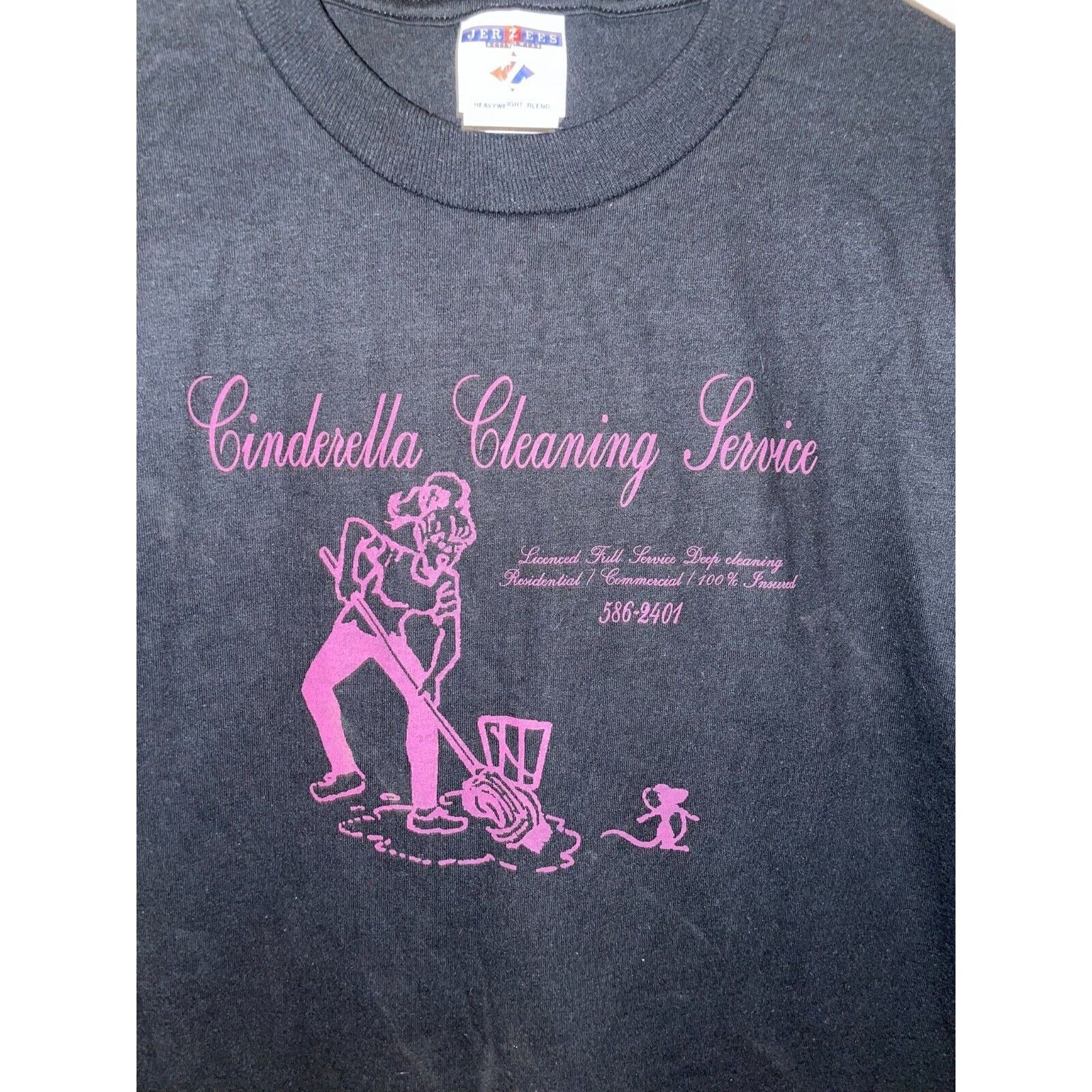 Jerzees Vintage Cleaning Shirt Jerzees Cinderella Service Tee 90s L Size US L / EU 52-54 / 3 - 2 Thumbnail