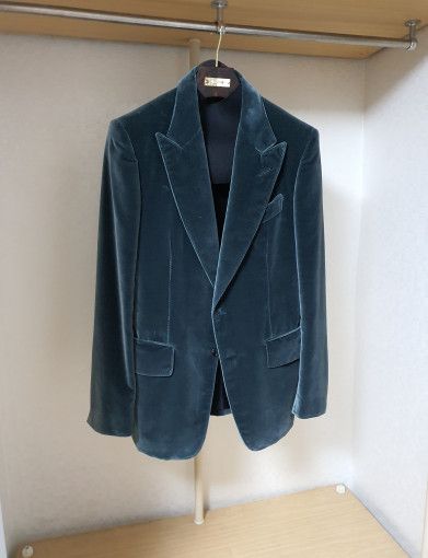 Tom Ford o1sm1stk0824 Shelton Fit Emerald Green Velvet Blazer Green Size US M / EU 48-50 / 2 - 5 Thumbnail