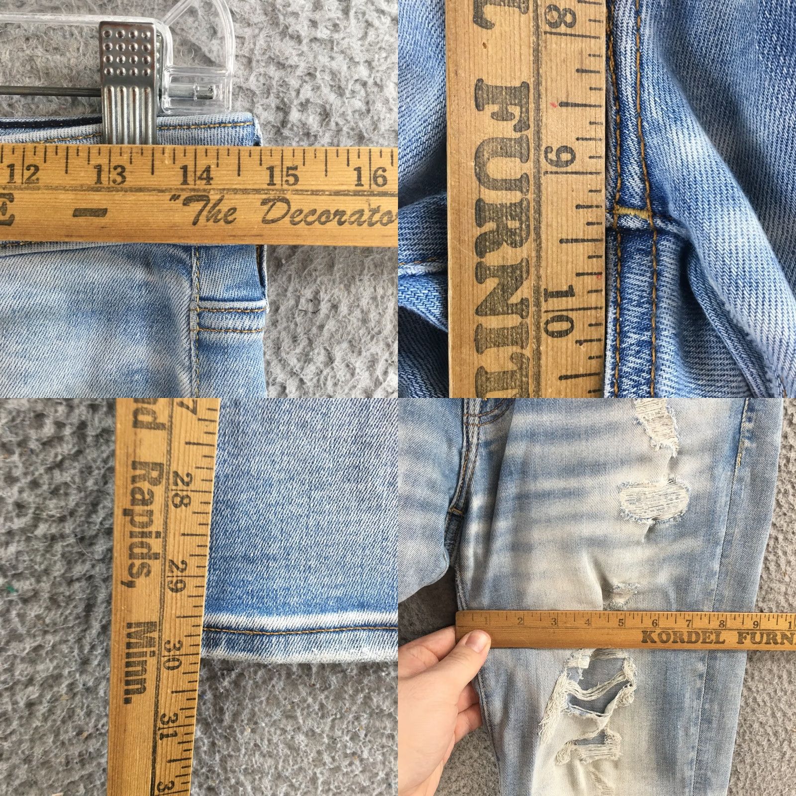 American Eagle Outfitters American Eagle Outfitters Jeans Womens 28 Skinny Light Blue Distressed Denim Slim 5-Pocket Size 28" / US 6 / IT 42 - 8 Thumbnail