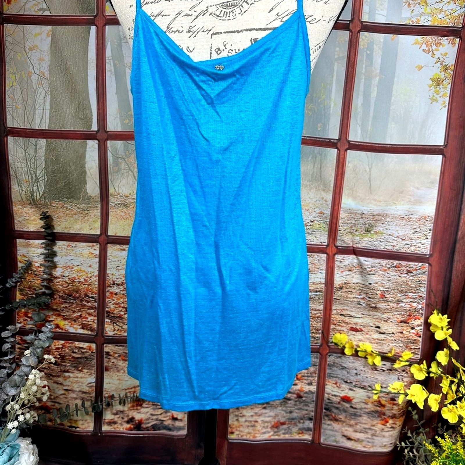 Other Socapri Tank Top 100% Flax Mediterranean Blue Made Italy L Size L / US 10 / IT 46 - 12 Thumbnail