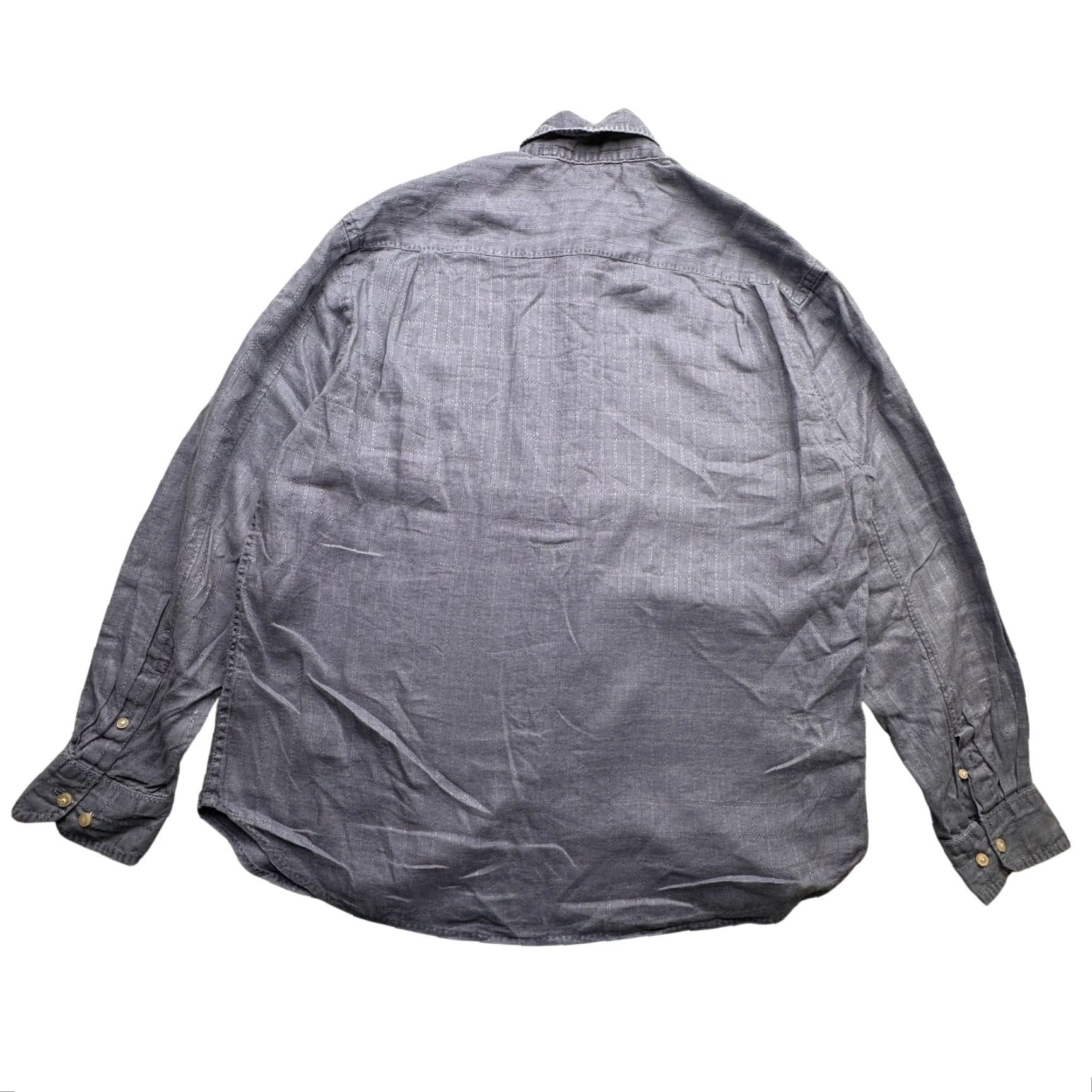 Tommy Bahama Tommy Bahama Linen Gray Blue Long Sleeve Button Shirt Mens Large Size US L / EU 52-54 / 3 - 7 Thumbnail
