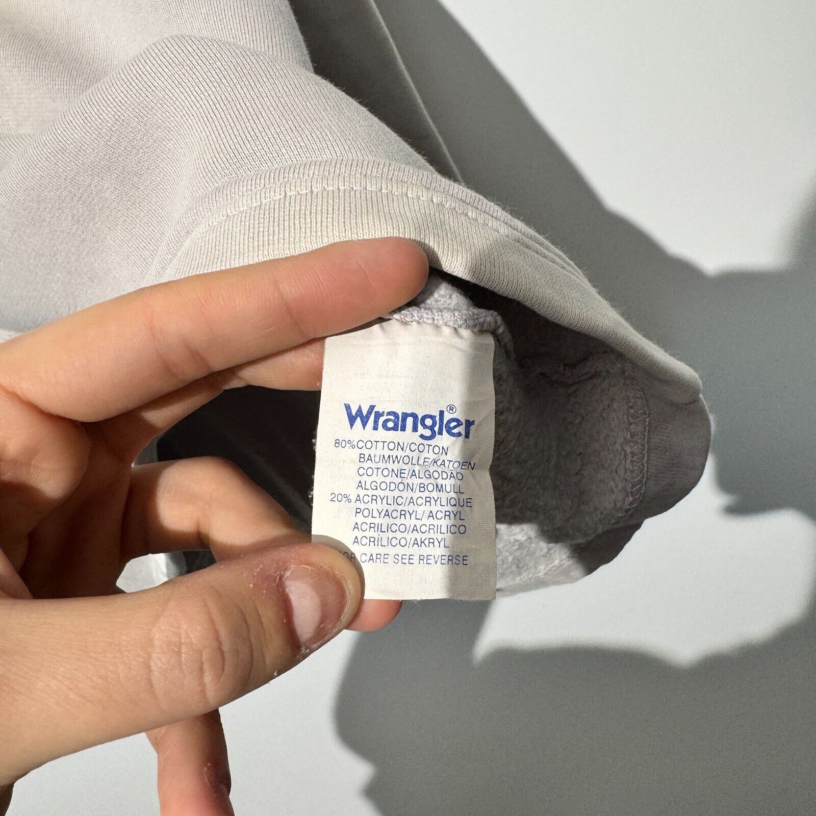 Vintage × Wrangler Vintage Wrangler Unisex White Cotton Sweatshirt Size XL Size US XL / EU 56 / 4 - 10 Thumbnail