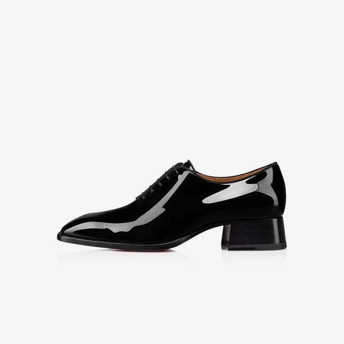 Christian Louboutin o1s1wg110924 Corteo Flat Paten Shoes in Black Size US 8 / EU 41 - 2 Thumbnail
