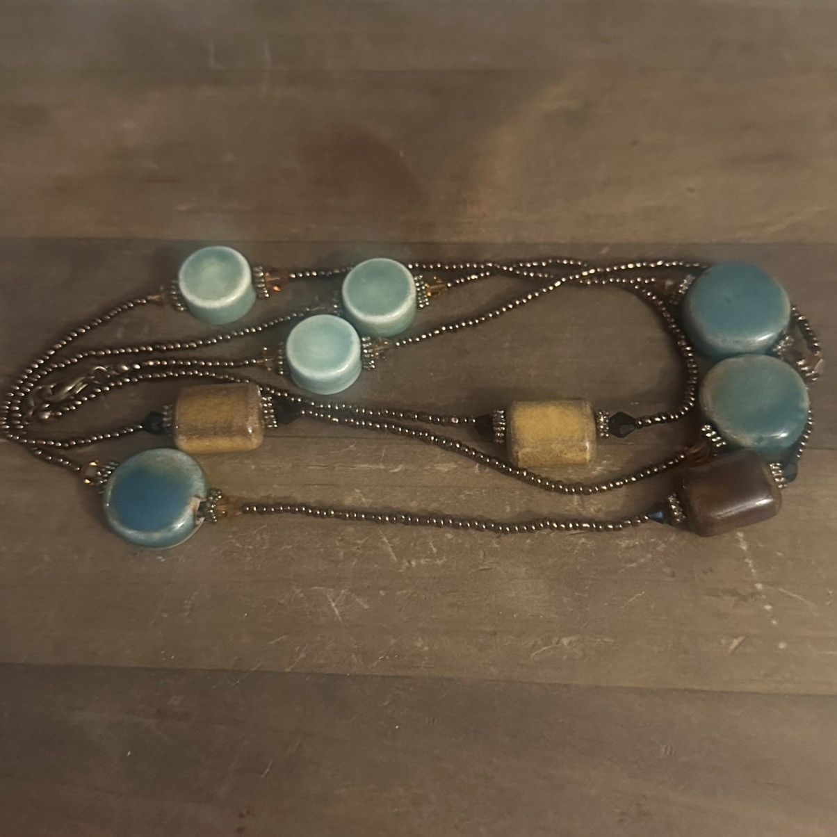 Other Long copper beaded stationed agate necklace Size ONE SIZE - 3 Thumbnail