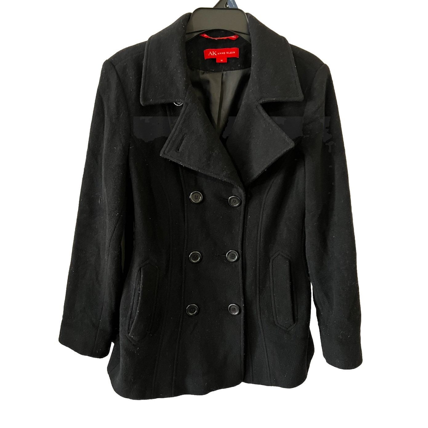 Anne Klein USED Classic Notched lapels Thick Double Breasted Coat Black Size M / US 6-8 / IT 42-44 - 1 Thumbnail