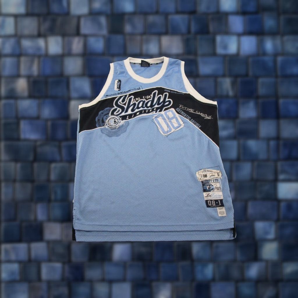 VTG Eminem Shady LTD Basketball Jersey Tank XL Men Blue Hip Hop Logo Jersey 80s 90s Vintage