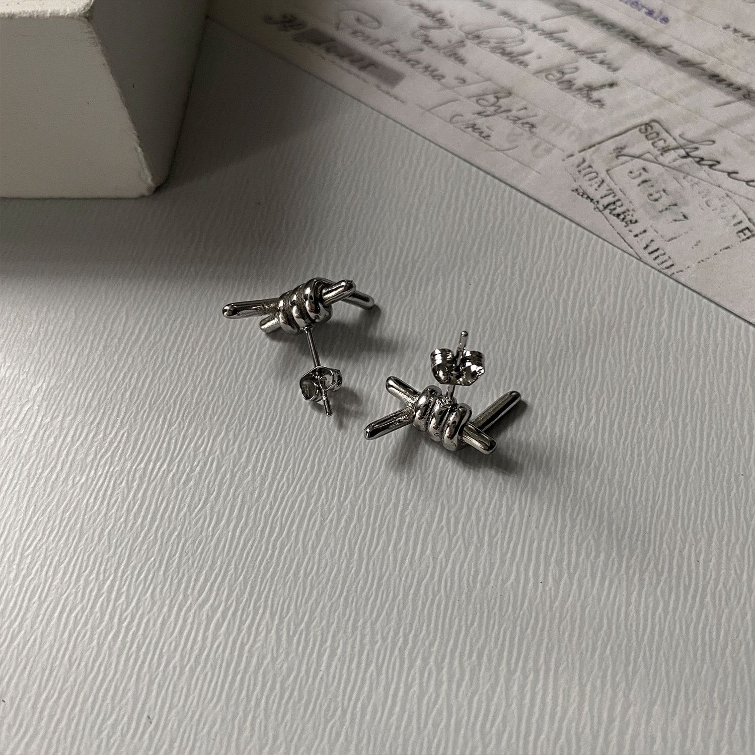 Jewelry Dark Earrings One Pairs Chrome Jewelry Size ONE SIZE - 2 Thumbnail