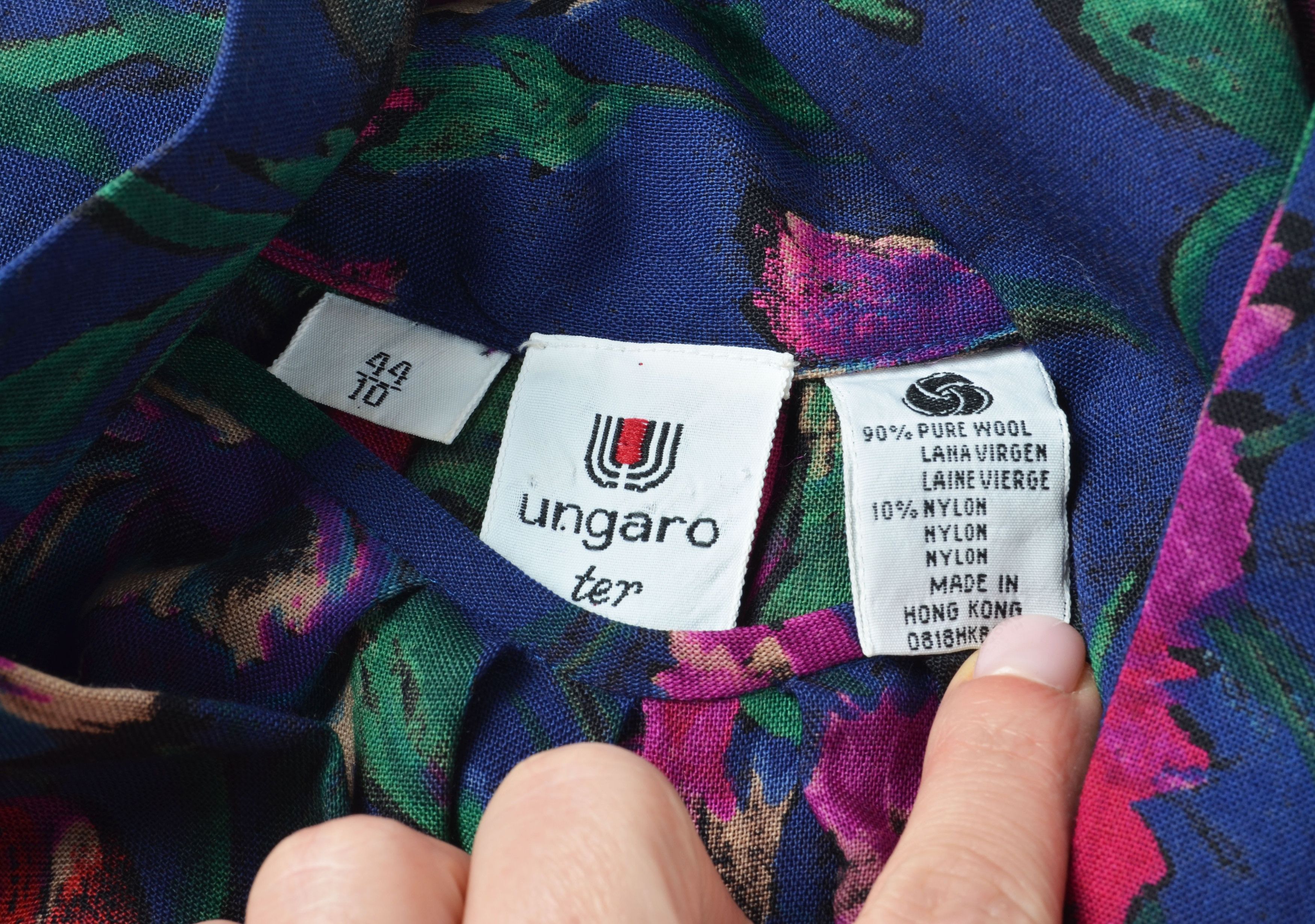 Ungaro Paris Vintage Ungaro Ter Floral Pussy Bow Secretary Midi Dress Size M / US 6-8 / IT 42-44 - 8 Thumbnail