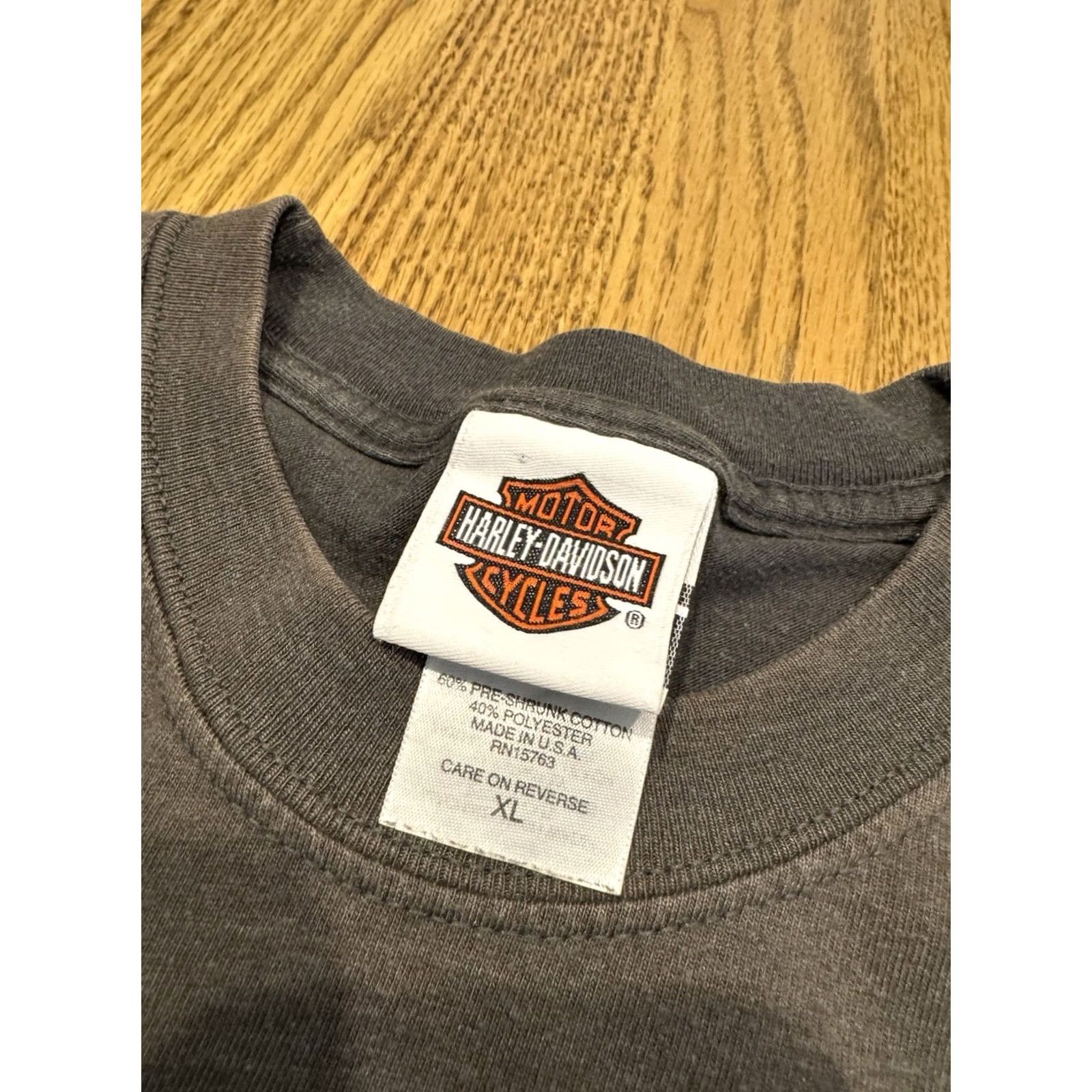 Harley Davidson Harley-Davidson Shirt XL Gray Skeleton Skull Double-Sided Vtg USA Men Crew Neck Short Sleeve Midwest Chicago Size US XL / EU 56 / 4 - 2 Thumbnail