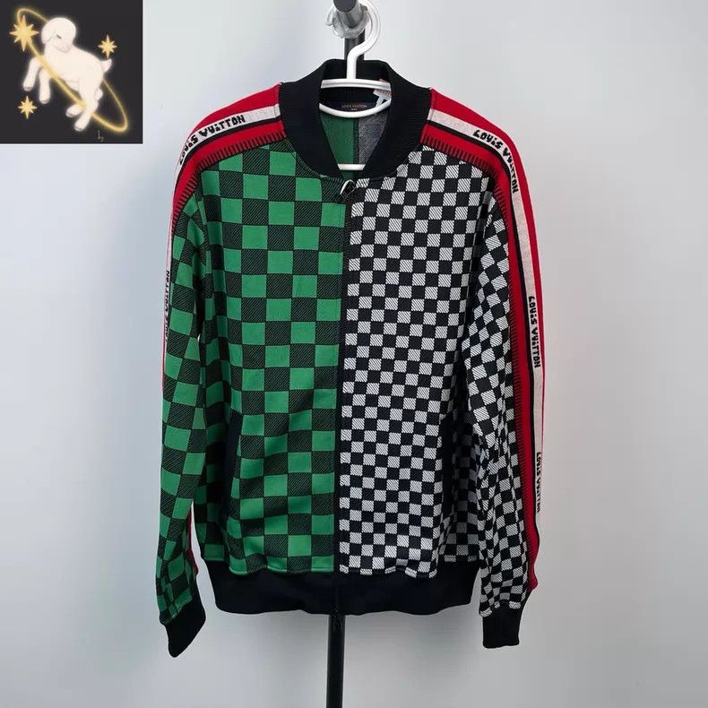 Louis Vuitton Louis Vuitton Grey-green checkerboard paneled jacket Size US M / EU 48-50 / 2 - 1 Thumbnail