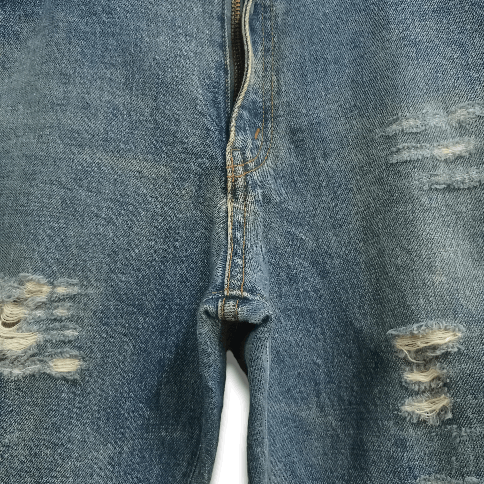 Big John × Japanese Brand Vintage Japanese Brand Blue Wash Distressed Baggy Jeans Size US 32 / EU 48 - 6 Thumbnail
