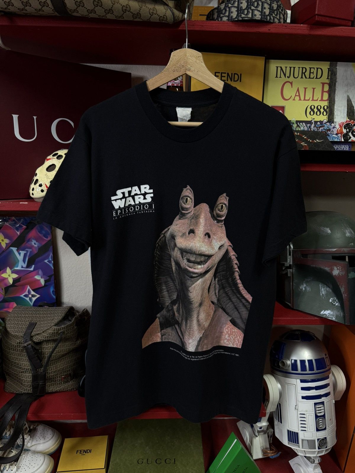 Vintage Vintage 90’s Jar Jar Star Wars Movie T-Shirt Size Medium Size US M / EU 48-50 / 2 - 7 Thumbnail