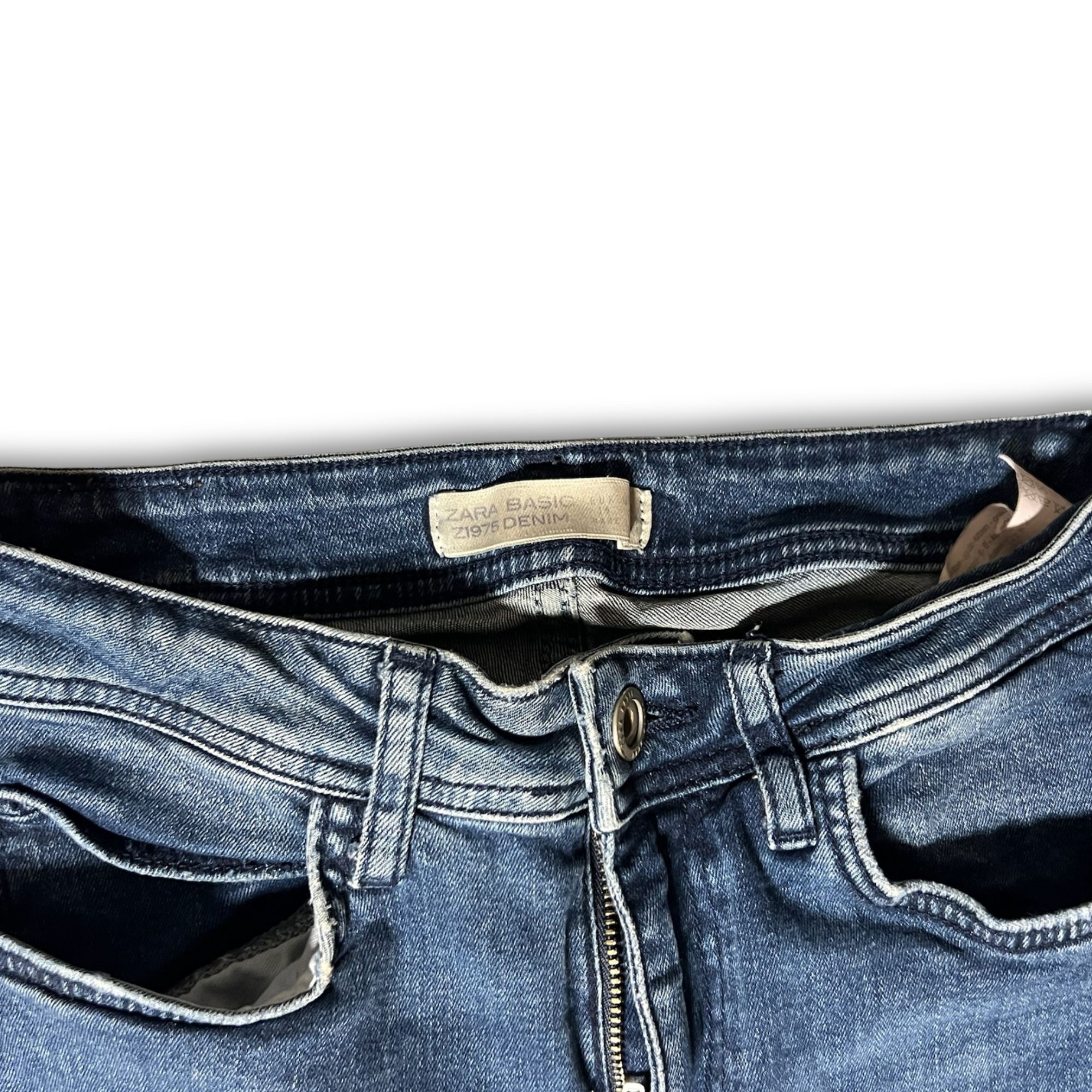 Zara Zara Basic 7195 Ripped Denim Jeans US 0 Blue Distressed Casu Size 27" / US 4 / IT 40 - 4 Thumbnail