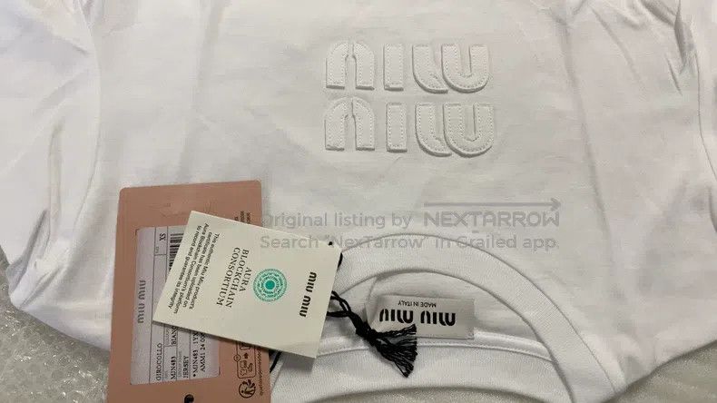 Miu Miu Miu Miu Size XS White short-sleeved T-shirt Size XS / US 0-2 / IT 36-38 - 3 Thumbnail