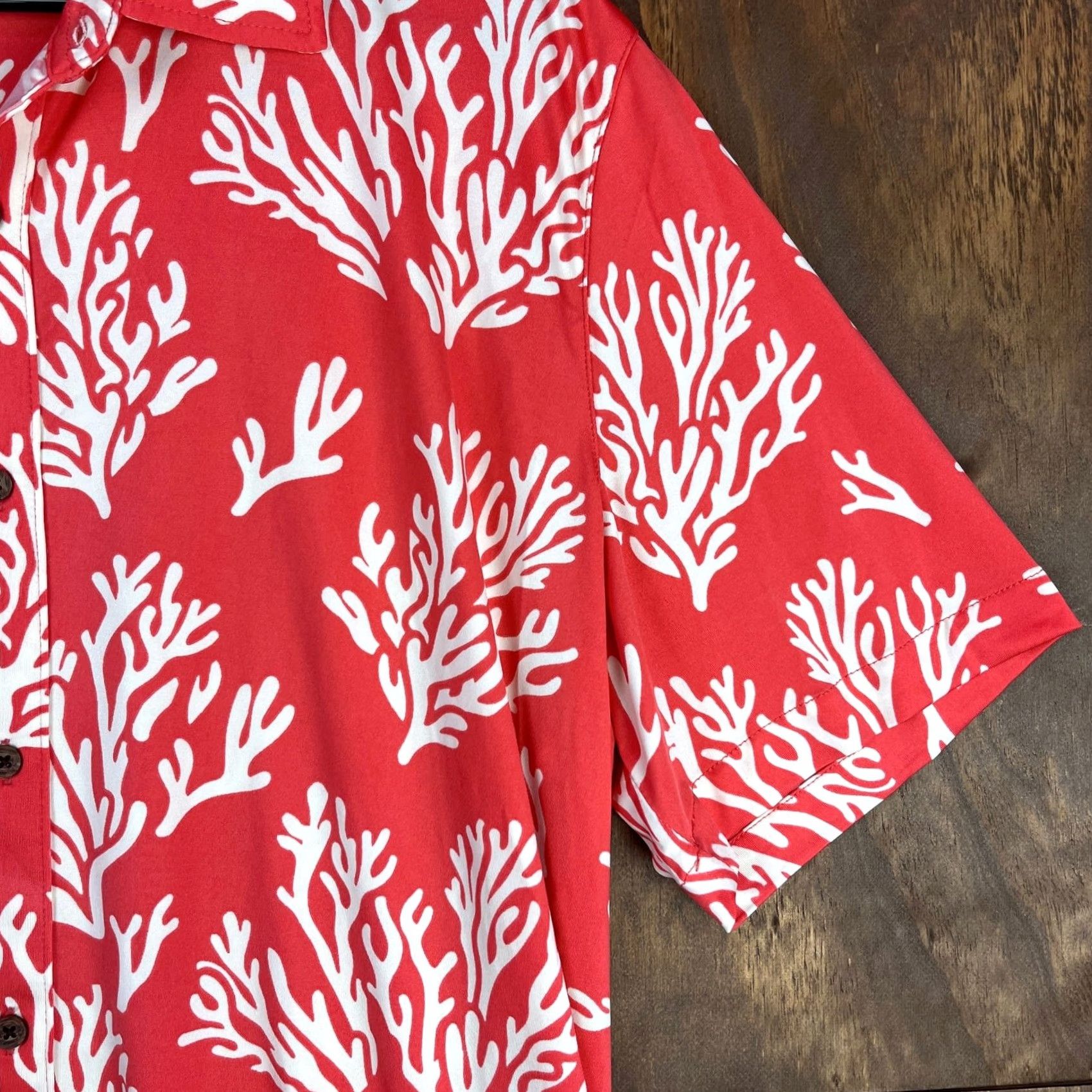 Vintage Margaritaville Mens Shirt Button-Down Short Sleeve Deep Sea Coral Reef Pattern UPF +50 Large Size US L / EU 52-54 / 3 - 5 Thumbnail