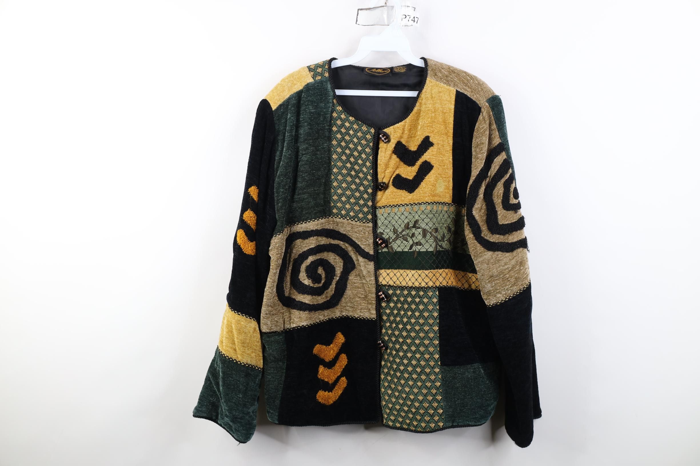 Vintage Vintage 90s Streetwear Chenille Patchwork Art Toggle Jacket Size M / US 6-8 / IT 42-44 - 1 Thumbnail
