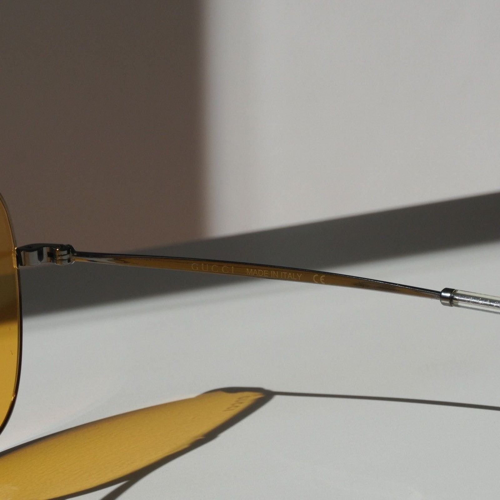Gucci Vintage gucci silver logo yellow frame aviator sunglasses Size ONE SIZE - 5 Thumbnail