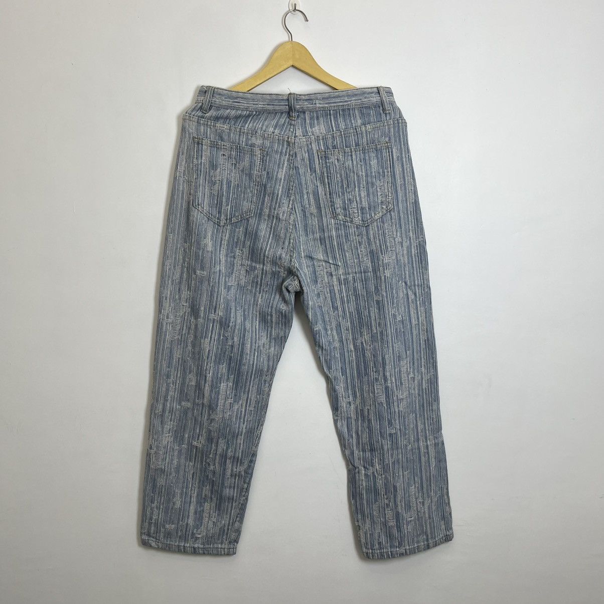 Japanese Brand Vintage Crazy Distressed Jeans Baggy Japanesse Y2K Size US 31 - 7 Thumbnail