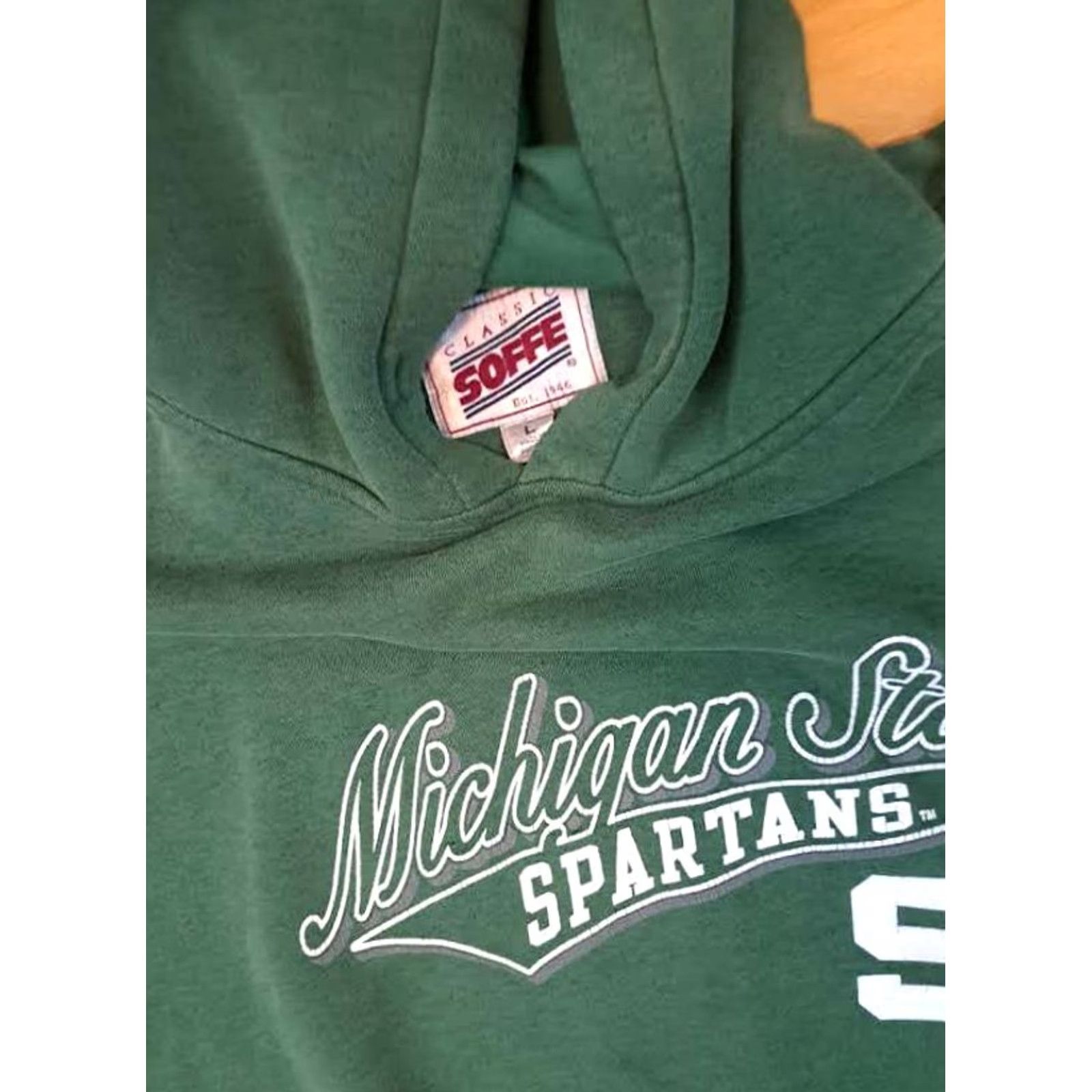 Soffe MSU Soffe Spartans Hooded Sweatshirt L Green University Hoodie Mens Size US L / EU 52-54 / 3 - 4 Thumbnail