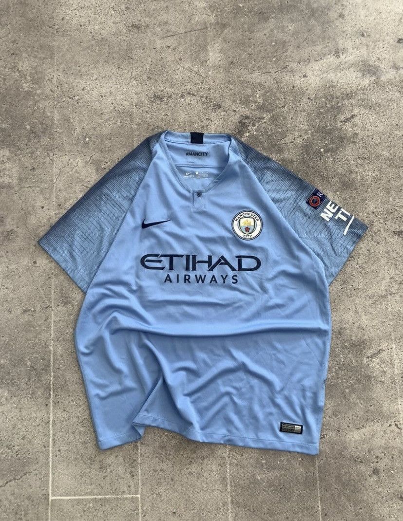 Nike × Vintage Vintage Nike Manchester City Kun Aguero 2018 Blockore Size US XL / EU 56 / 4 - 3 Thumbnail
