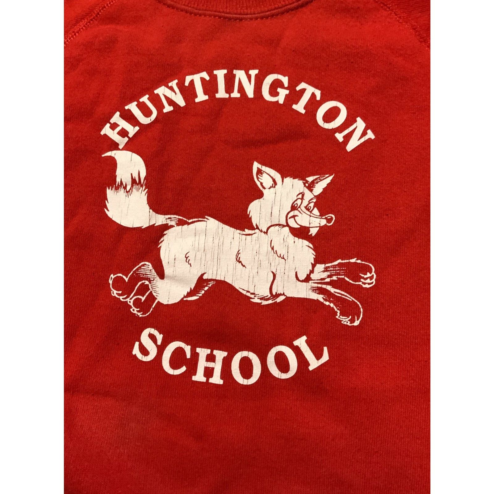Vintage VINTAGE Bassett Walker Huntington School Fox 50/50 Crewneck Sweatshirt XL Men Red 80s Sz.XL Size US XL / EU 56 / 4 - 5 Thumbnail