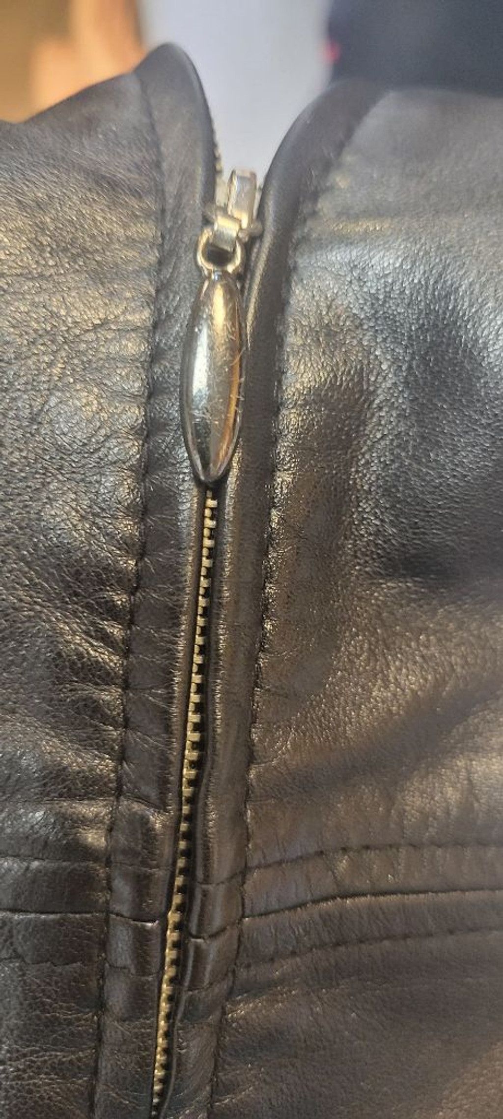Other RARE Vintage Carlisle Black Leather Moto Jacket Ribbed Wool Size M / US 6-8 / IT 42-44 - 6 Thumbnail
