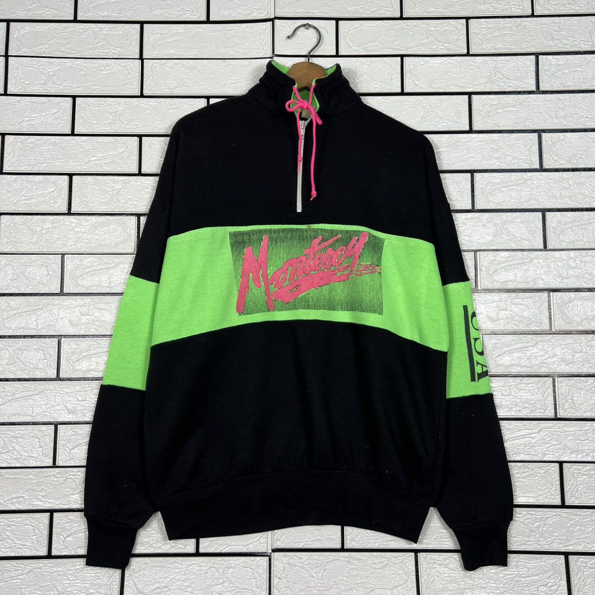 Vintage 80's MONTEREY California USA Half Zip Sweatshirt #3964-C181 Size US M / EU 48-50 / 2 - 1 Thumbnail