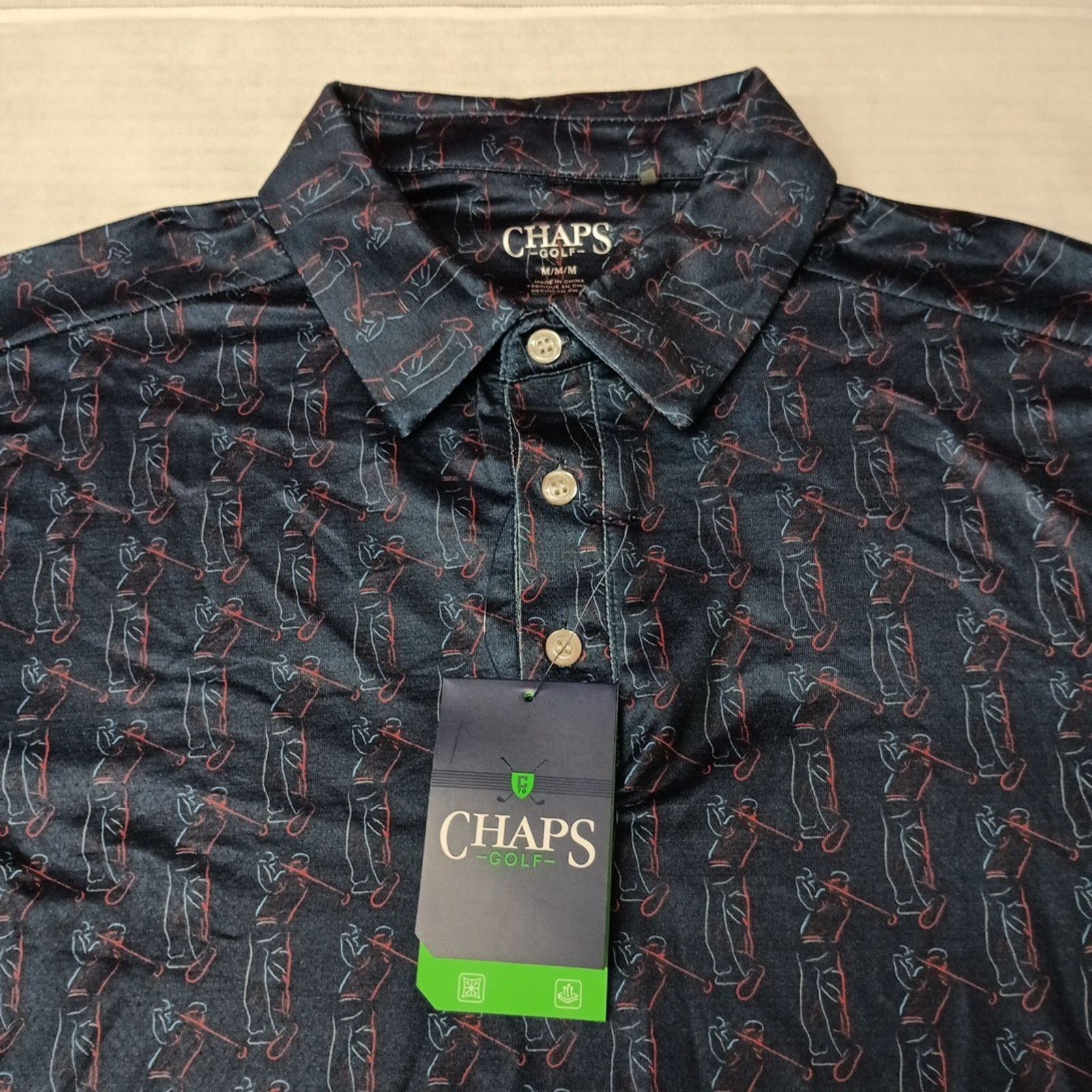 Chaps Chaps Golf Polo Shirt Men's M Blue Breathable 4-Way Stretch Size US M / EU 48-50 / 2 - 2 Thumbnail