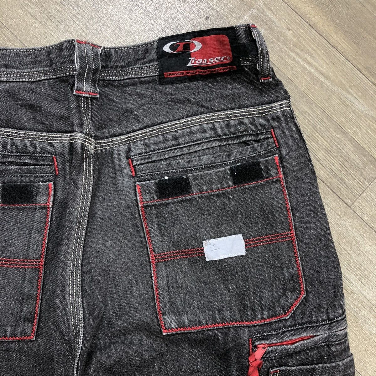 Vintage Vintage Transer Multi Pocket Cargo Bondage Baggy Jeans Y2K Size US 31 - 15 Thumbnail