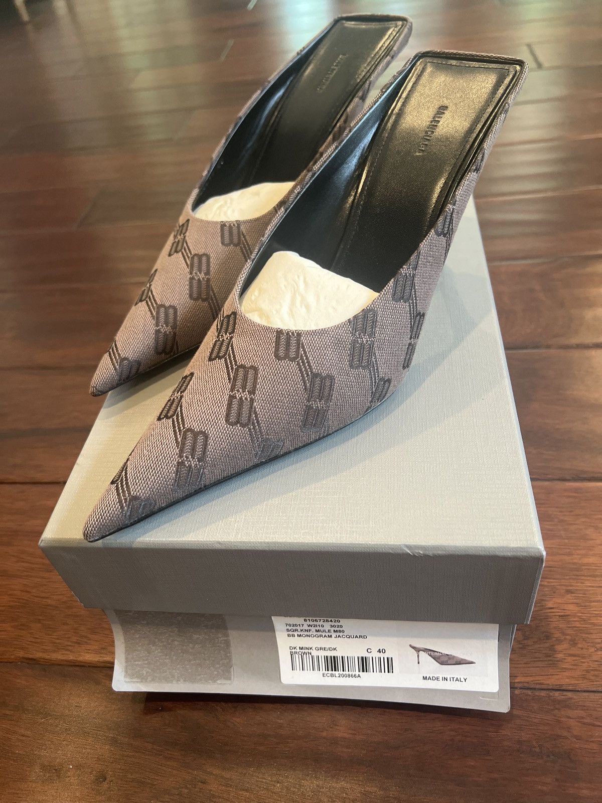Balenciaga BB Monogram jacquard heels Size US 9.5 / IT 39.5 - 1 Thumbnail