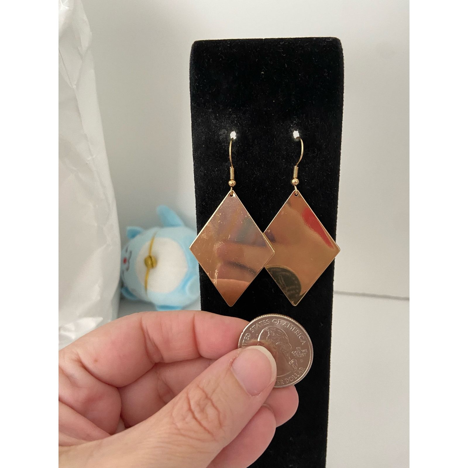Handmade Upcycled diamond earrings Size ONE SIZE - 3 Thumbnail