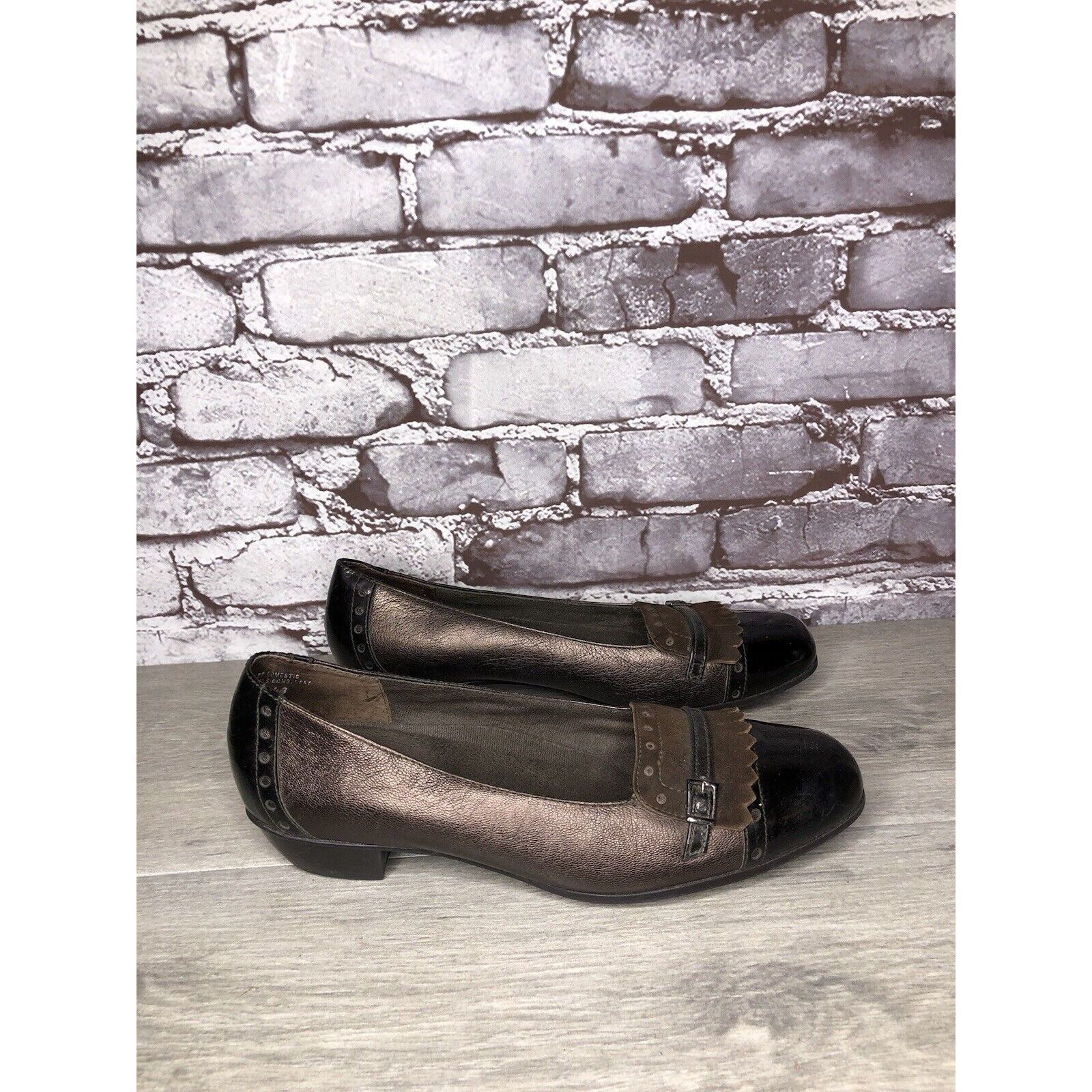 Other Munro Womens Morgan Brown Bronze Leather Kiltie Slip-On Flat Size US 8 / IT 38 - 9 Thumbnail
