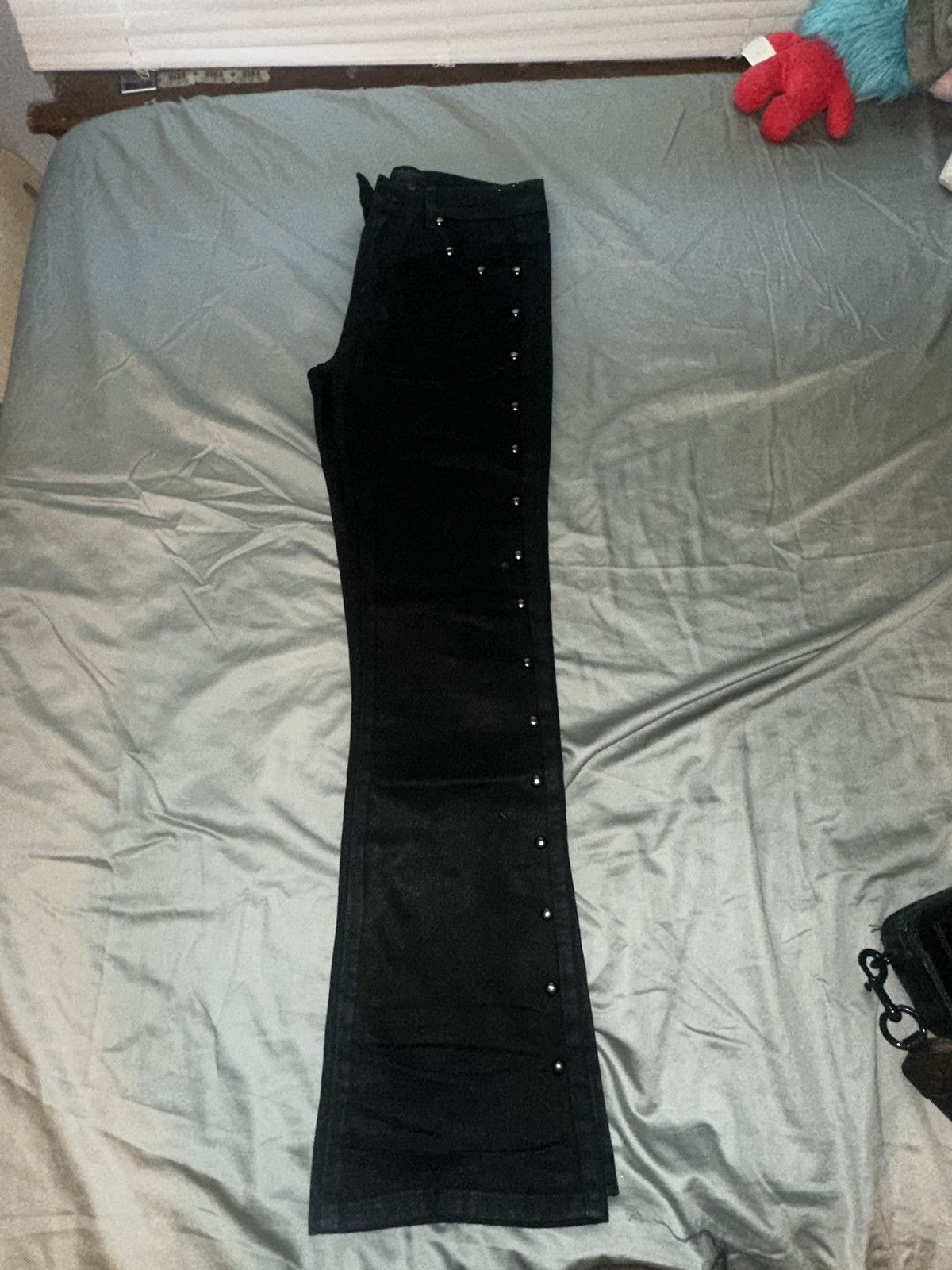 Japanese Brand × Vintage Flare black pants Size US 29 - 2 Thumbnail