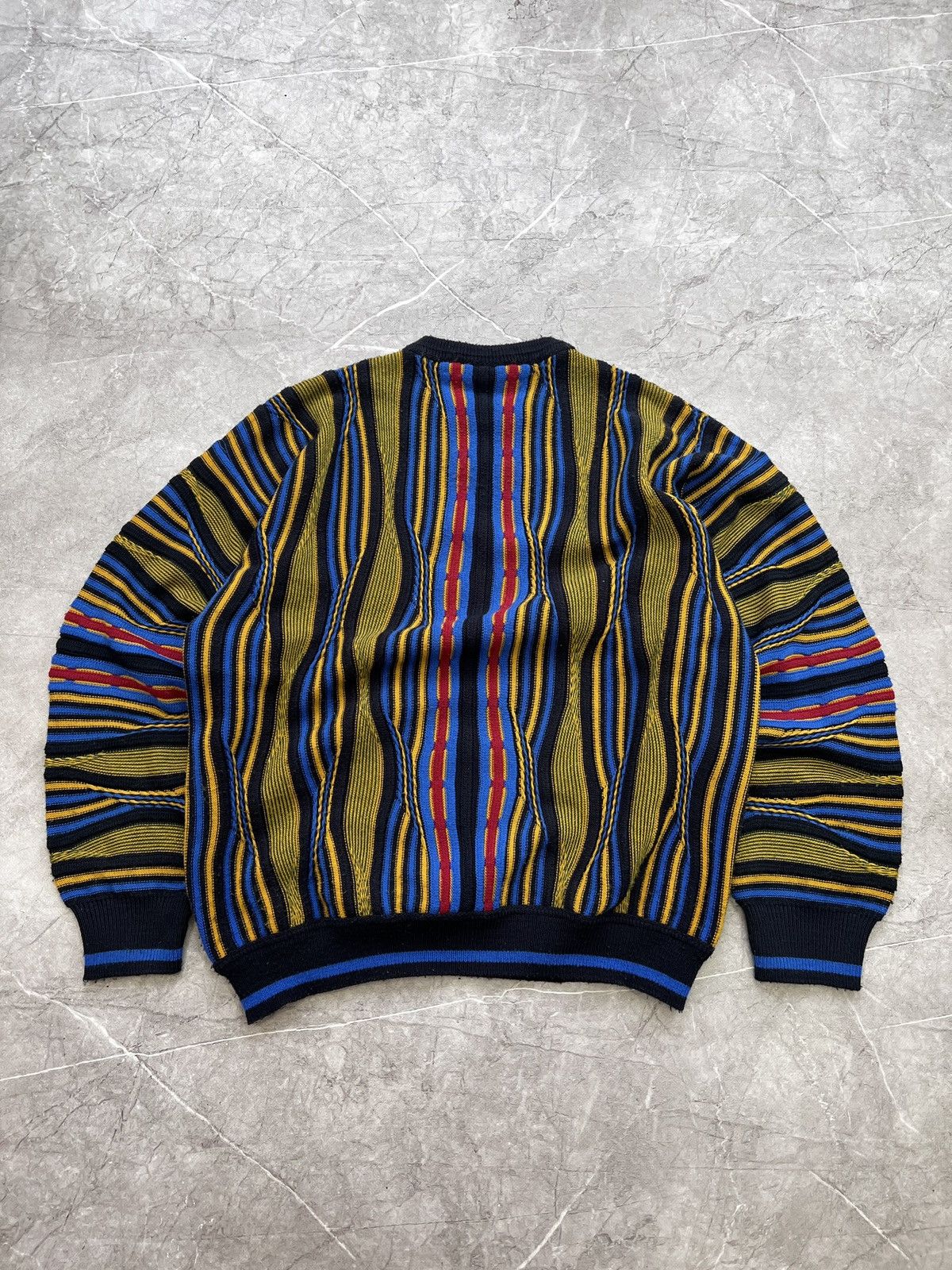 Other Vintage 90s cable knit multicolour Coogi style sweater Size US L / EU 52-54 / 3 - 8 Thumbnail