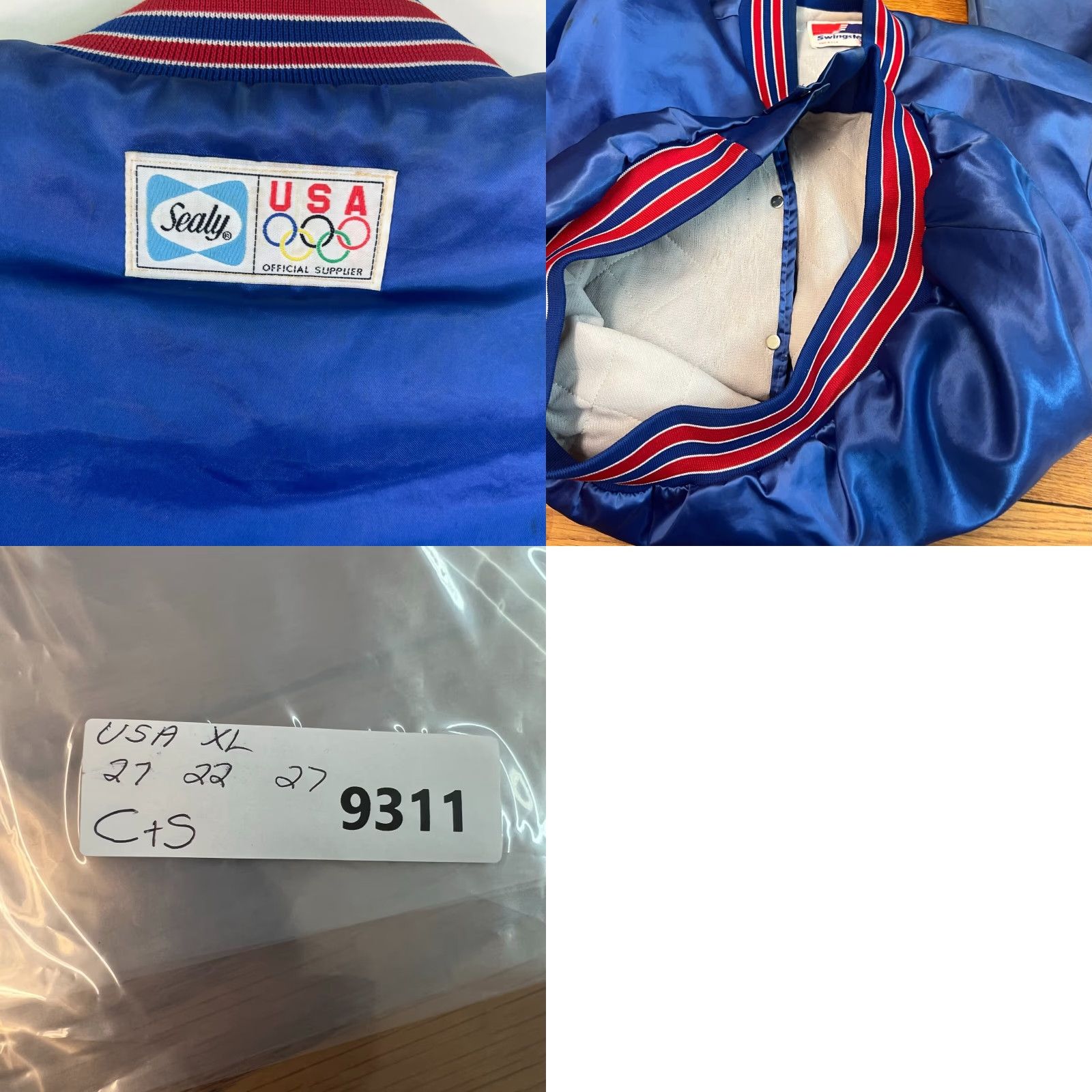 Vintage VINTAGE Swingster USA Jacket Bomber Jacket Men XL Blue Satin US Olympics 90s Theme Sportswear Size US XL / EU 56 / 4 - 8 Thumbnail